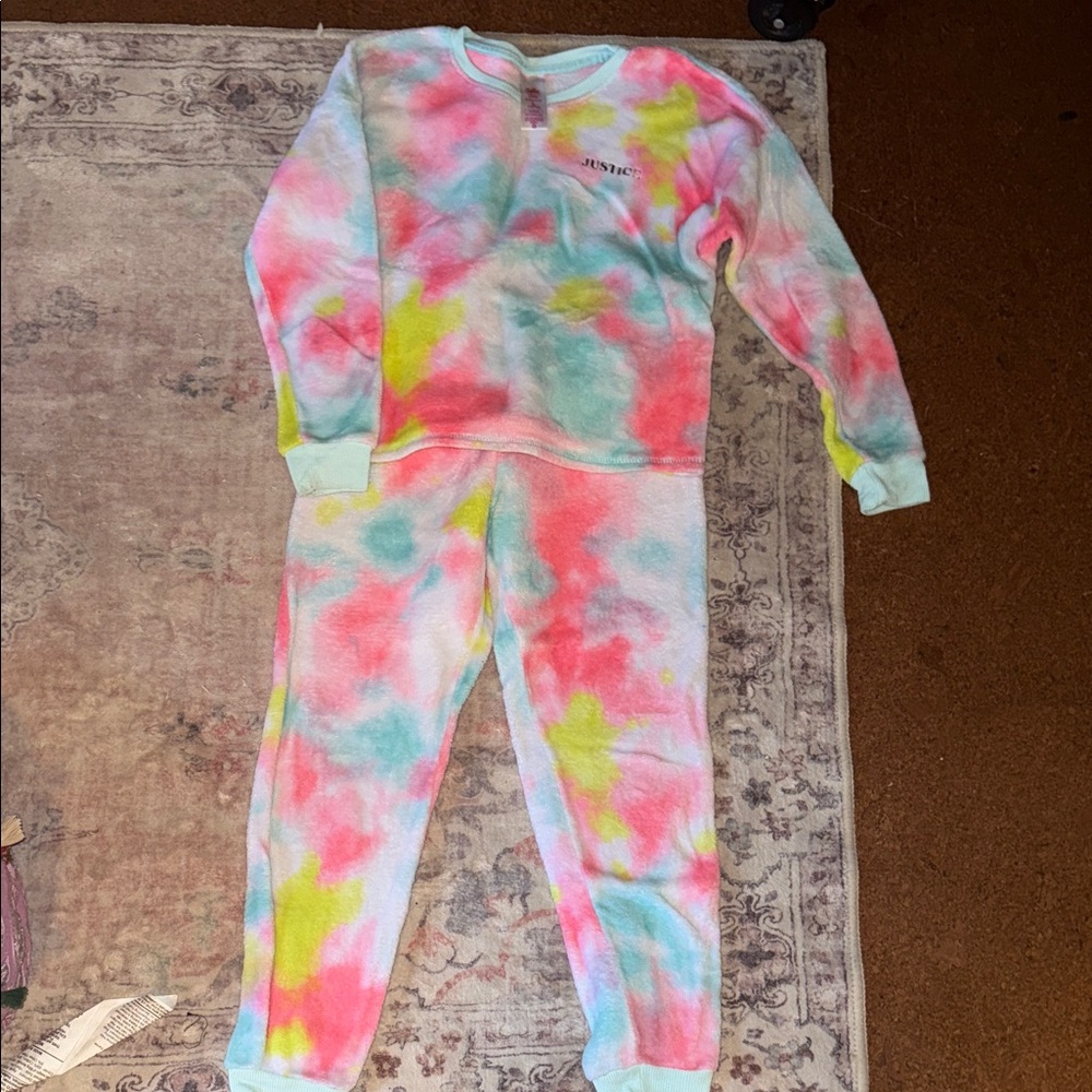 Justice Kids Colorful Tie-Dye Pajama Set